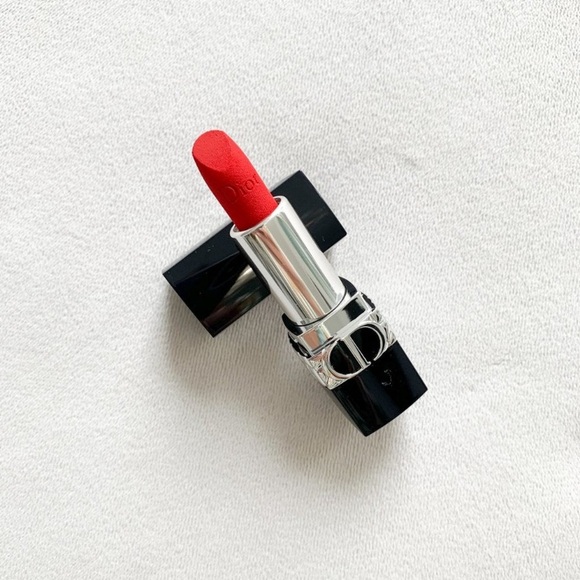 Dior Rouge Lipstick 999 Velvet Matte Perfect Red Shade Full Size, NEW - Picture 7 of 8